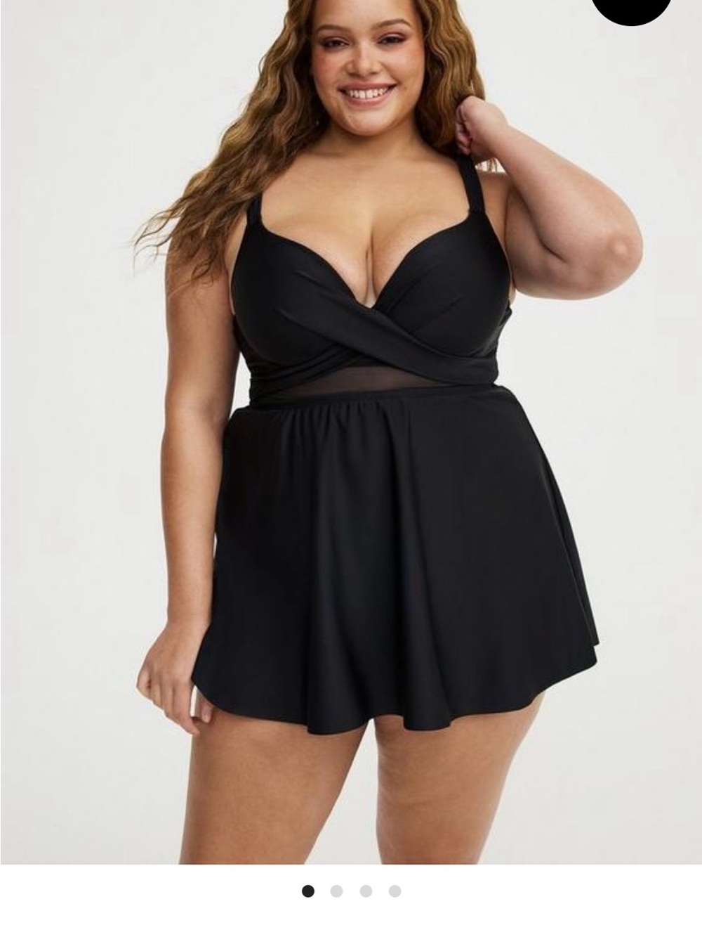 Torrid Black wrap front with underwire swim dress 3xD/DD